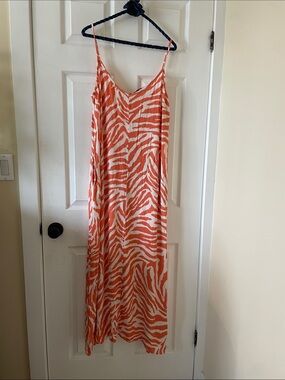 Tiger print summer sundress beach resort dress